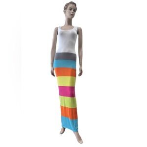 Trina Turk White and Gray Maxi Pencil Skirt Casual Resort Wear